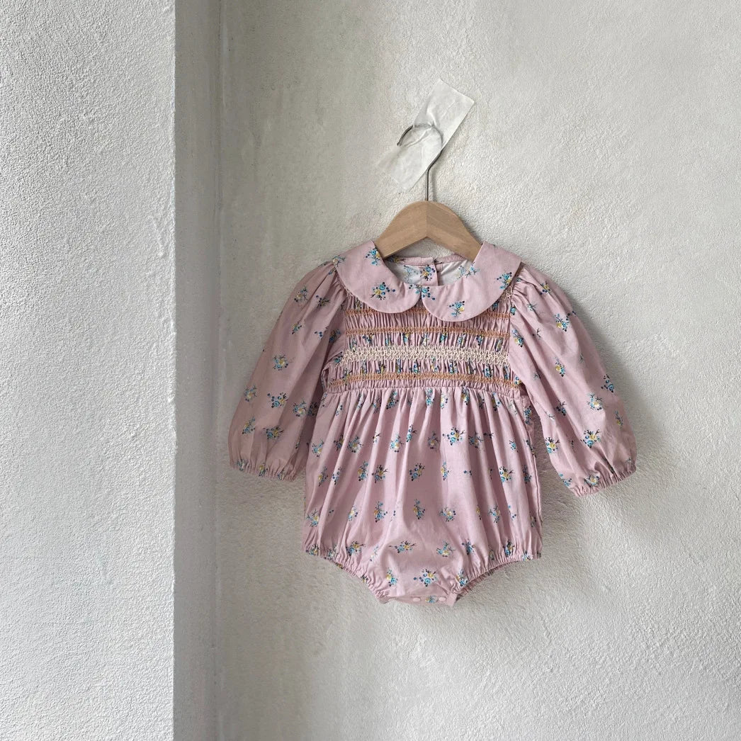 Floryn Romper – Elegant Lapel Babywear