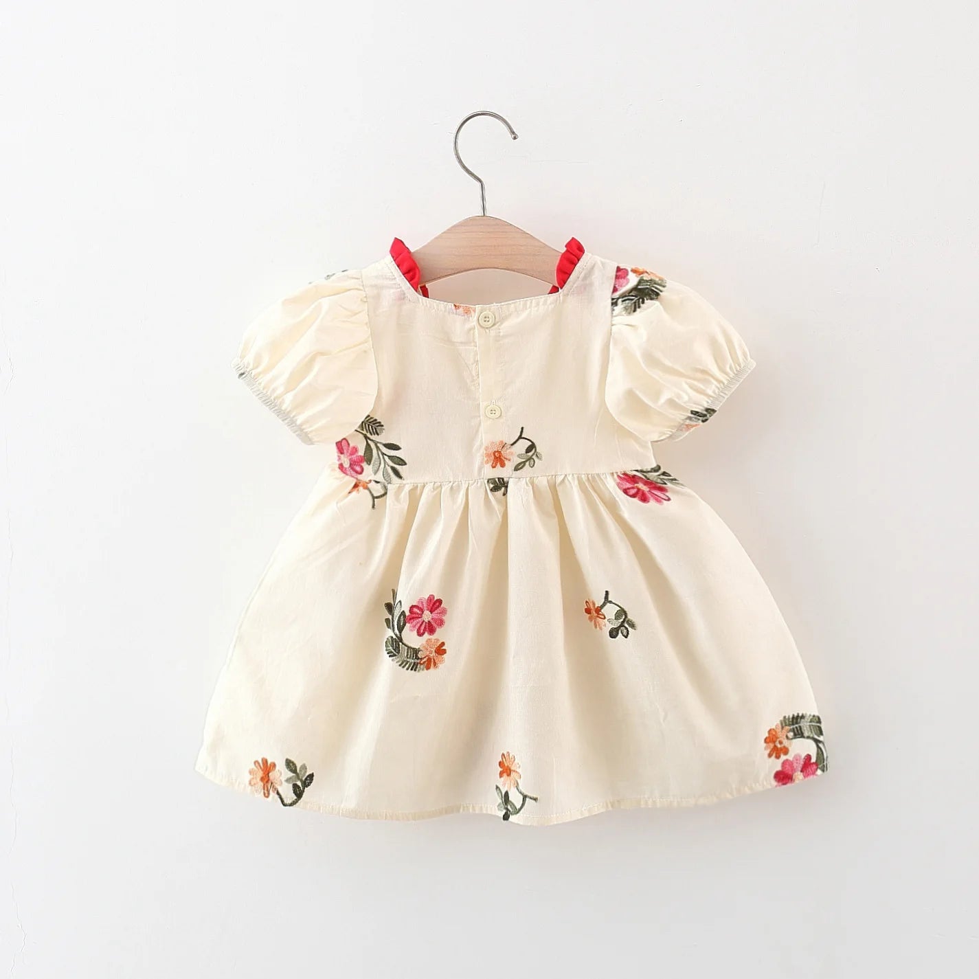 HoneyPuff Dress – Embroidered Cotton Charm for Little Girls
