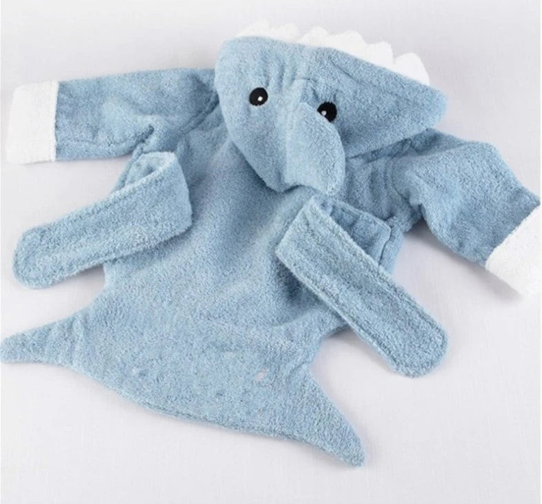 Cotton Baby Robe Bath Towel Cartoon Hoodies Infant Girls Boys Sleepwear Bath Blanket Kids
