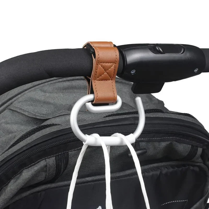 LoopLatch – 360° Leather Swivel Hooks for Strollers & Bags