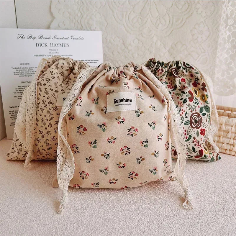 BloomNest – Floral Cotton Diaper Carry Bag