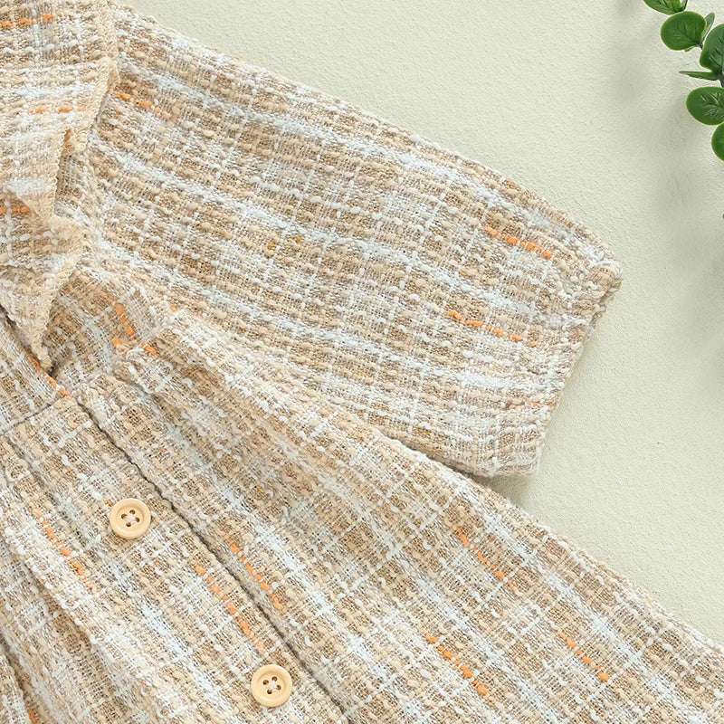 MapleCharm – Square-Neck Fall Dress for Little Girls