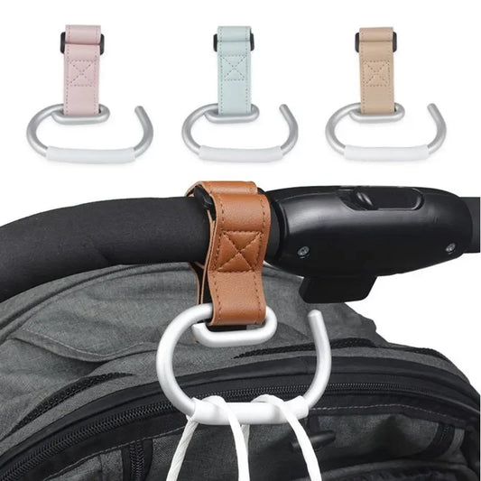 LoopLatch – 360° Leather Swivel Hooks for Strollers & Bags