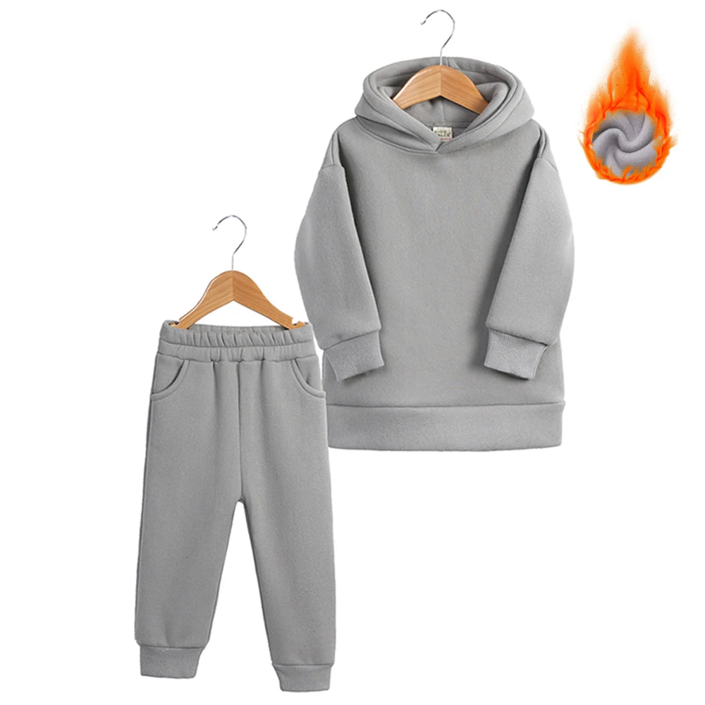 CozyNest Fleece Hoodie Set – Warm Winter Tracksuit