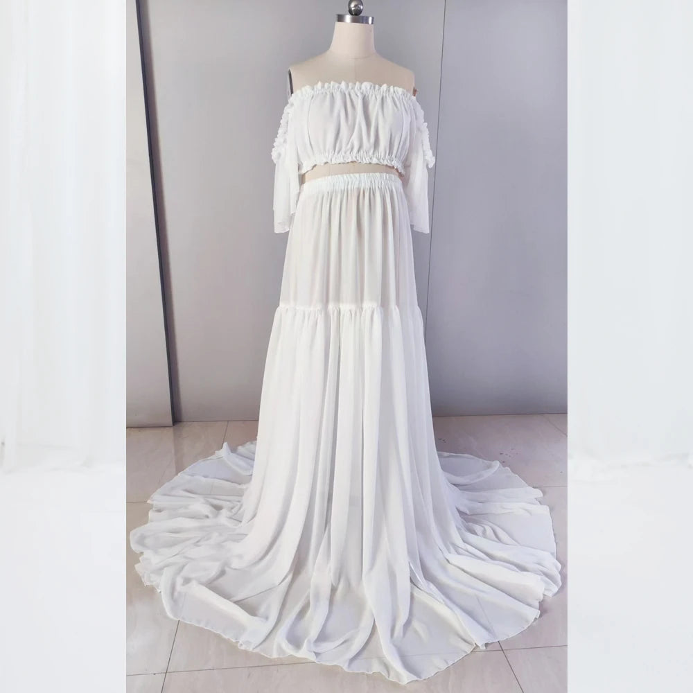 Sereva Gown – Strapless Chiffon Maternity Dress