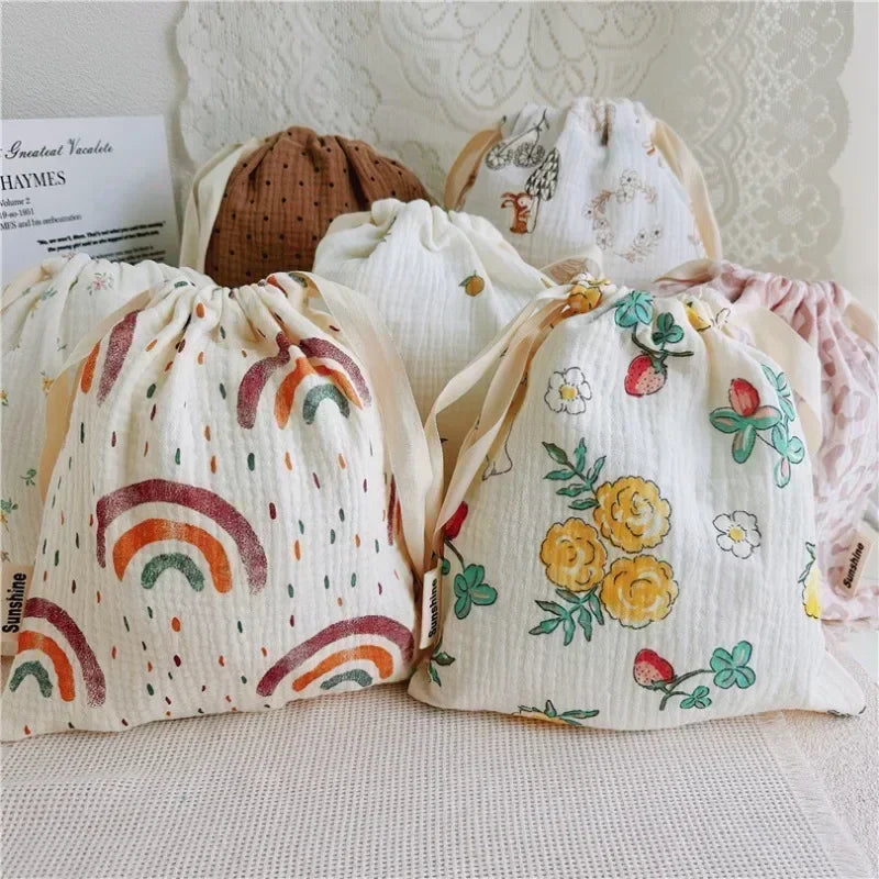 BloomNest – Floral Cotton Diaper Carry Bag