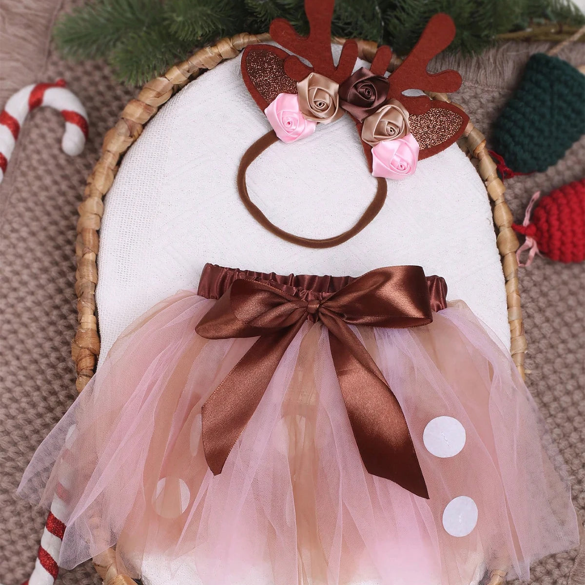 DeerDazzle Set – Christmas Tutu & Headband