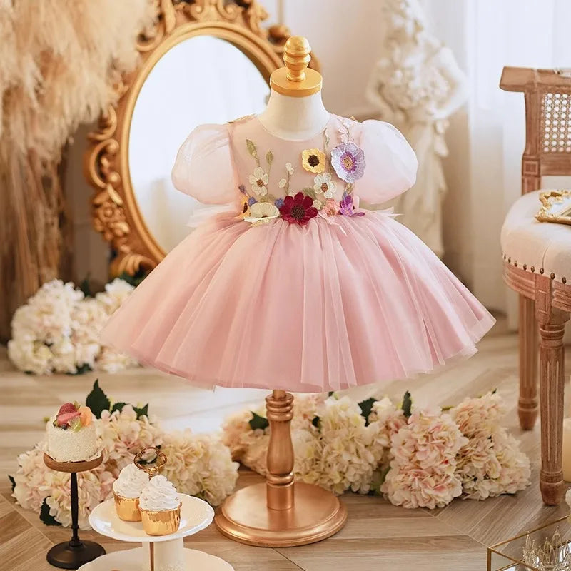 LaceLoom – Floral Appliqué Princess Ball Gown