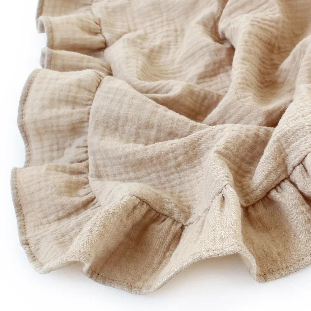 CozyNest Swaddle – Ruffle Organic Cotton Baby Blanket