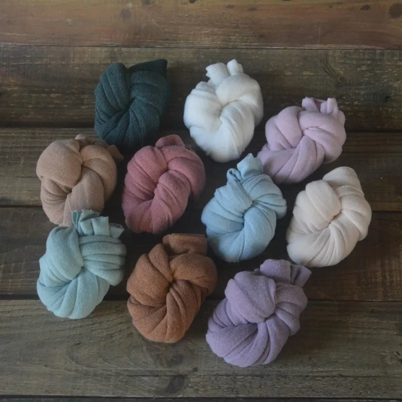 CozySnug Wrap Set – Knit Stretch Blanket & Hat for Baby Photos