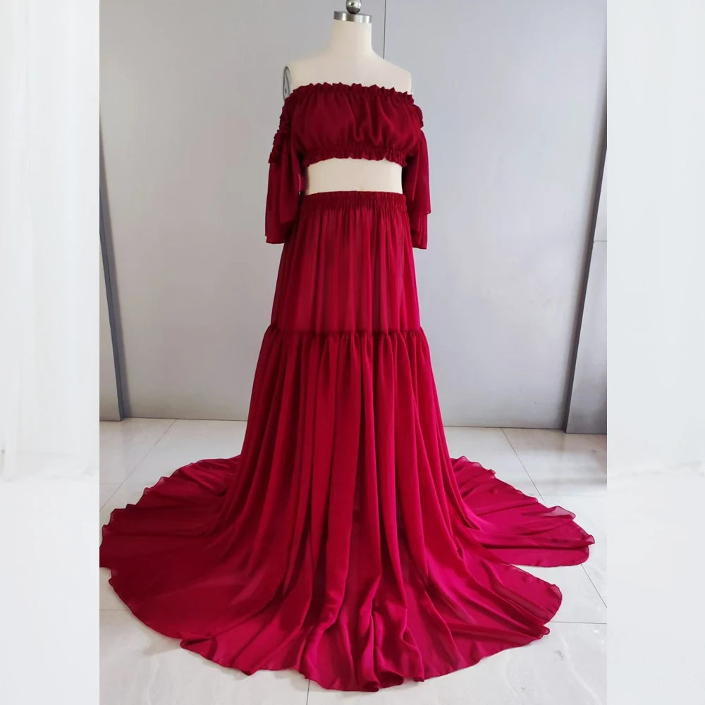 Sereva Gown – Strapless Chiffon Maternity Dress