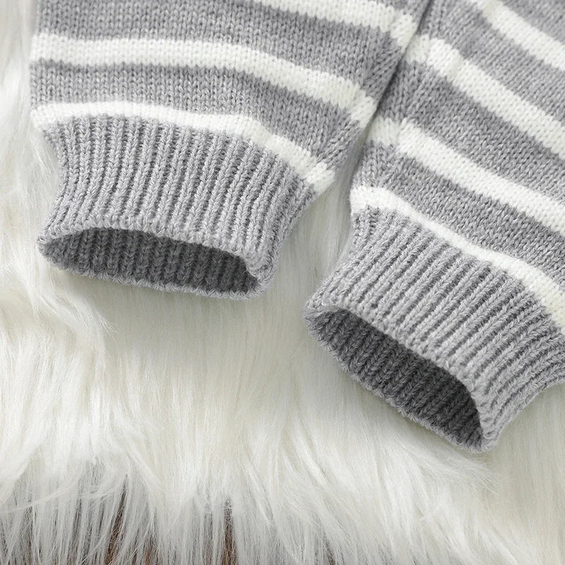 SheepTale Knitwear – Cozy Striped Infant Outfit Set