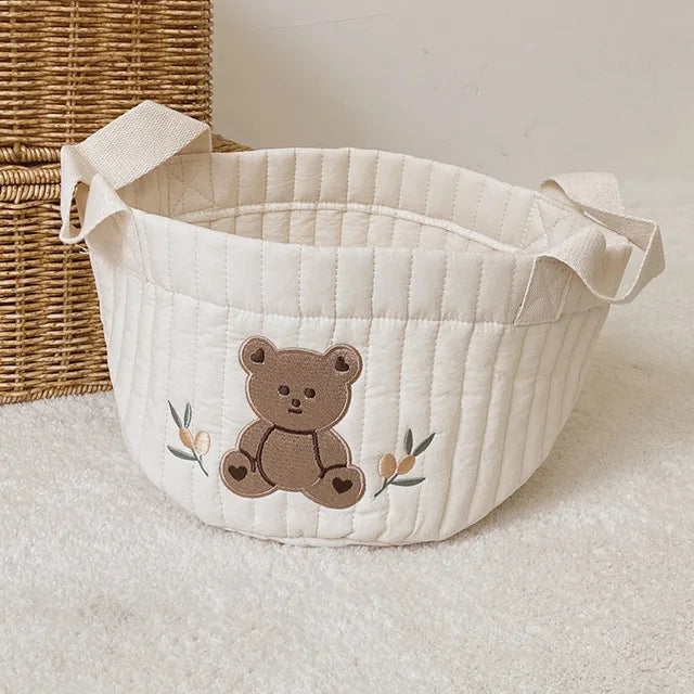 CubbieCart – Bear Embroidered Diaper Caddy & Maternity Organizer