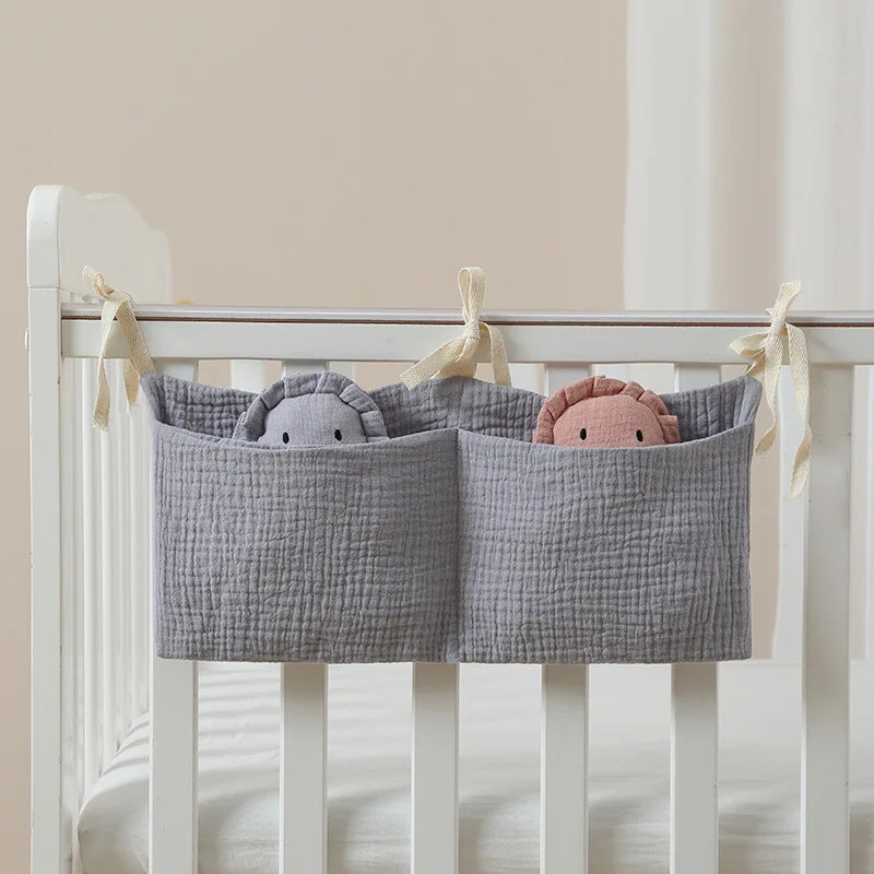 Baby Bedside Storage Bag Baby Crib Organizer Hanging Bag for Baby Multi-Purpose Newborn Bed Hanging Diaper Toy