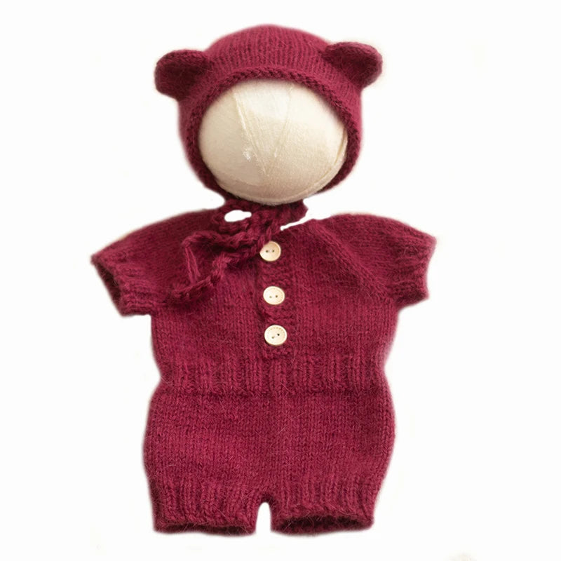 CubSnug Romper – Soft Mohair Newborn Photo Prop