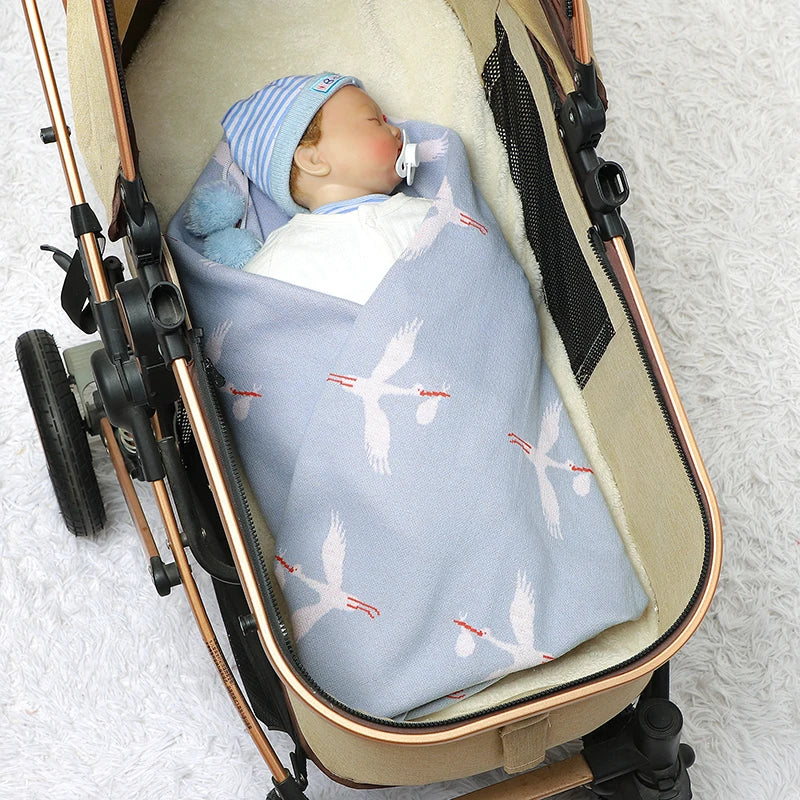 GooseHug Knit Baby Blanket – Soft Swaddle