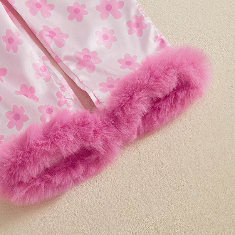 Lovella – Floral Plush Pajamas for Girls
