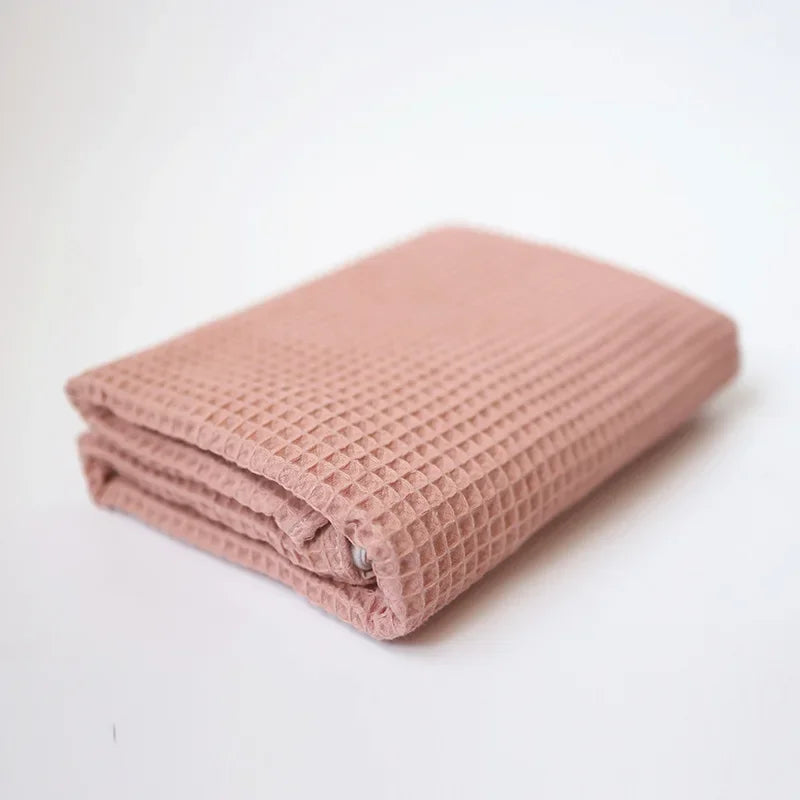Waffle Baby Blankets Newborn Super Soft Tassel Blankets Quilt Organic Cotton Muslin Blanket Swaddle Wrap