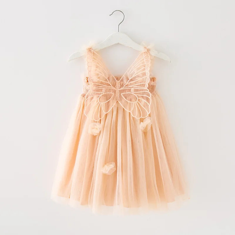 FairyNest – Baby Girl Wing Dress with Tutu & Floral Accents