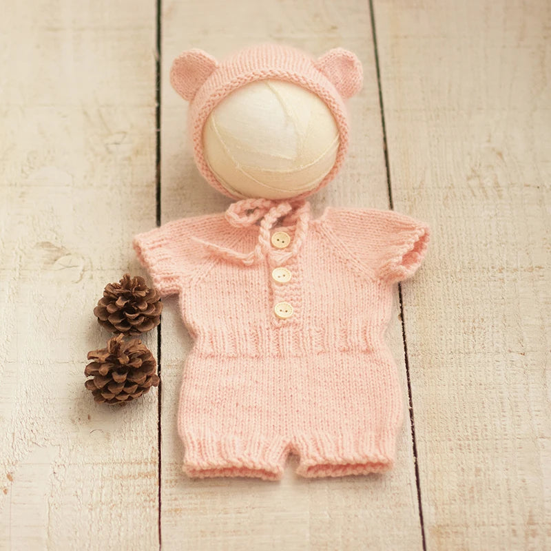 CubSnug Romper – Soft Mohair Newborn Photo Prop