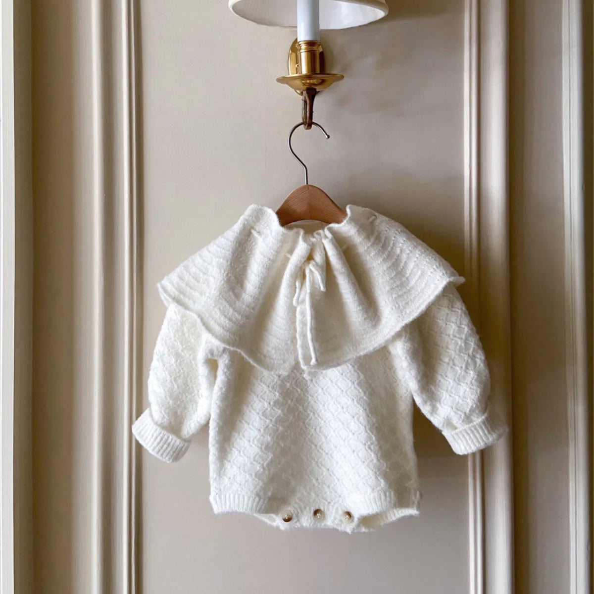 KnitNest Set – Baby Girl Bodysuit & Shawl Outfit