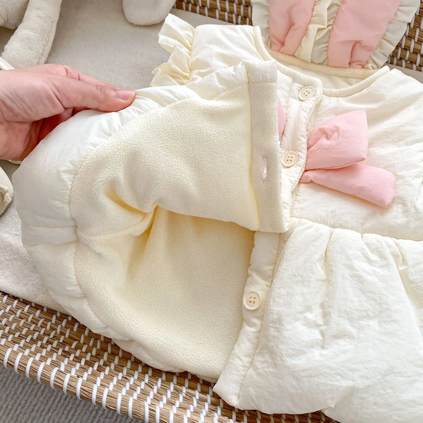 BunBunz – Velvet-Lined Bow Vest for Baby Girls