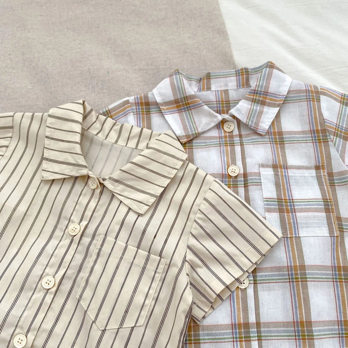 StriPlay – 2pc Striped Shirt & Shorts Set