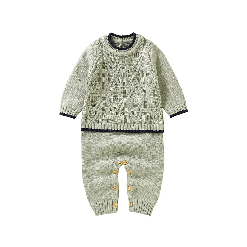 ElmHug Overalls – Soft Solid Knit Romper for Newborns & Toddlers