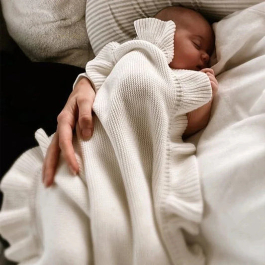 MilkWeave Blanket – Organic Knit Wool Swaddle for Newborns