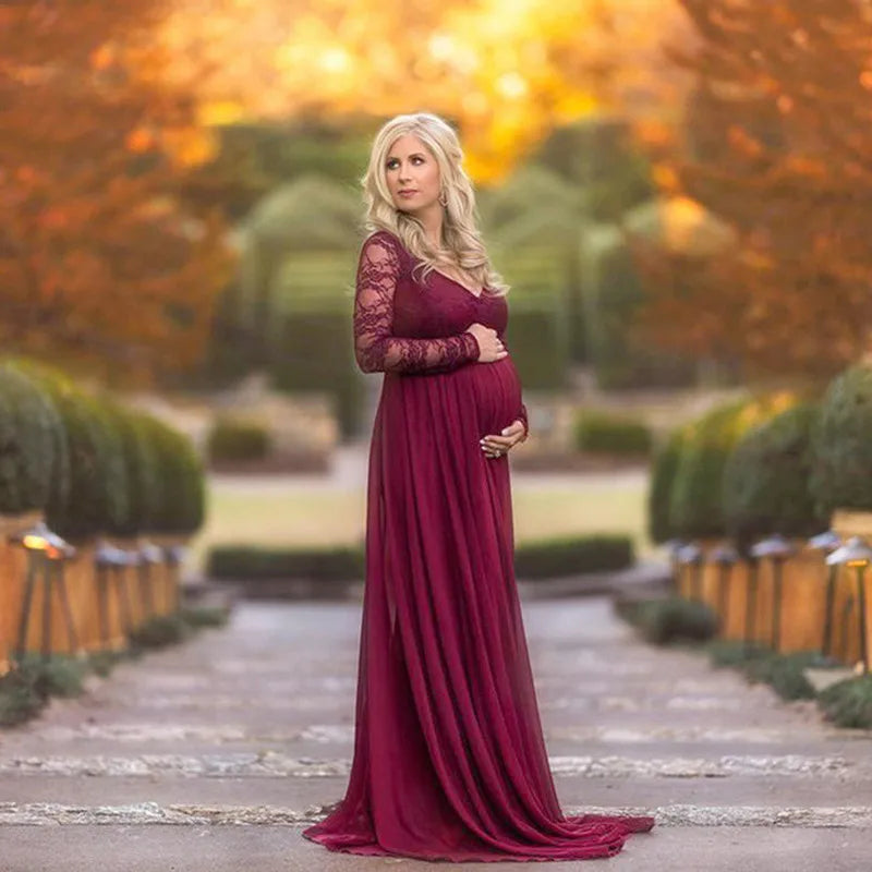 LunaNest Gown – Lace Maternity Photoshoot Dress