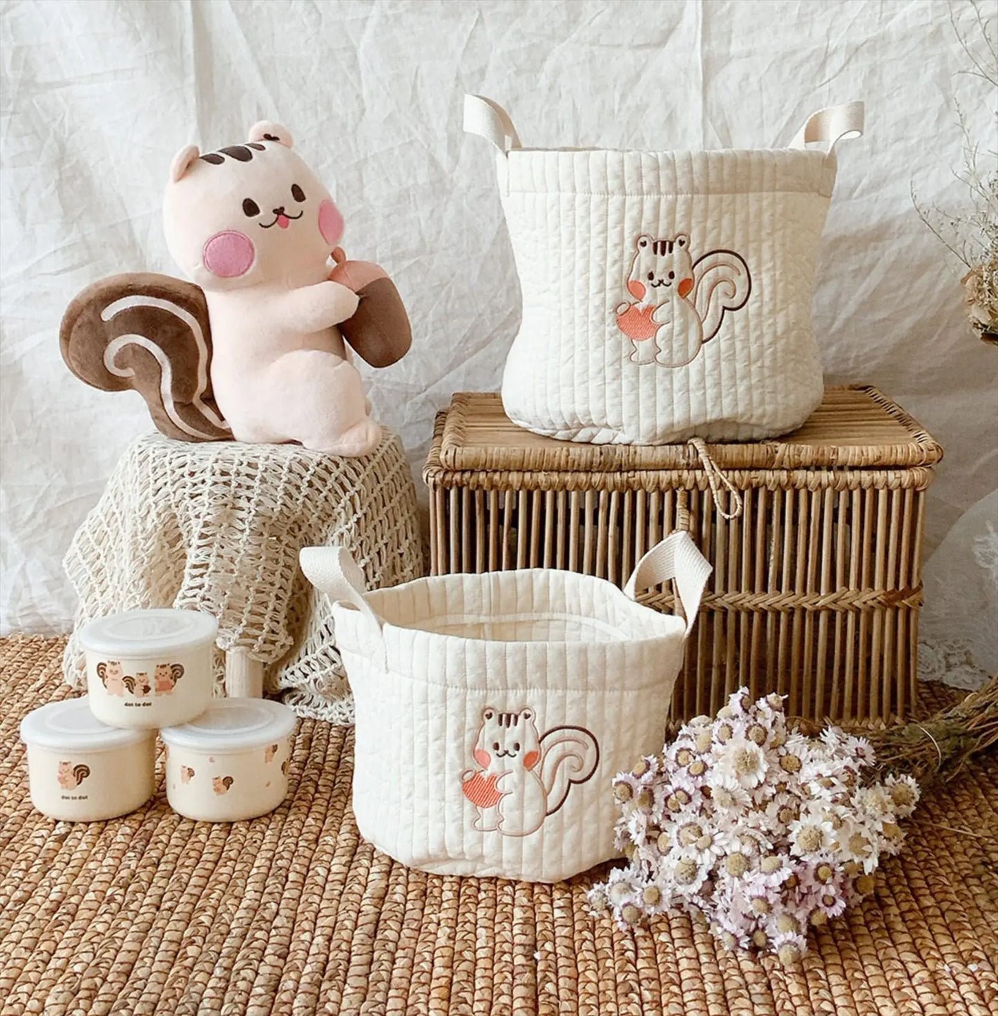 CubbieCart – Bear Embroidered Diaper Caddy & Maternity Organizer
