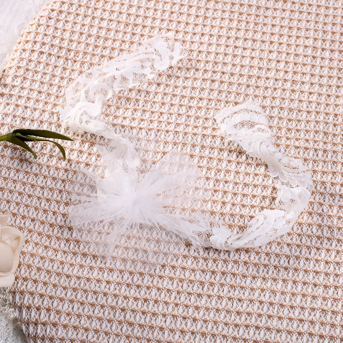 BlushNest Set – Lace Romper & Mesh Headband Outfit