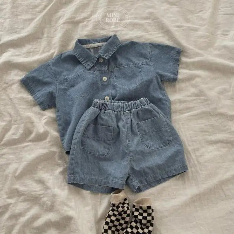 DenimEase  Kids Shirt & Shorts Set