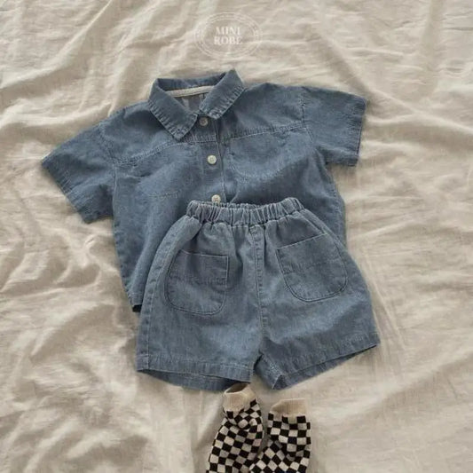 DenimEase  Kids Shirt & Shorts Set