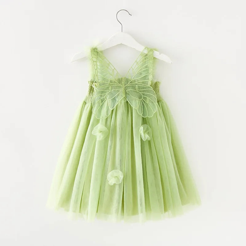 FairyNest – Baby Girl Wing Dress with Tutu & Floral Accents