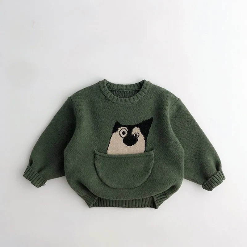 PandaPop Pullover – Cozy Cartoon Knit for Kids