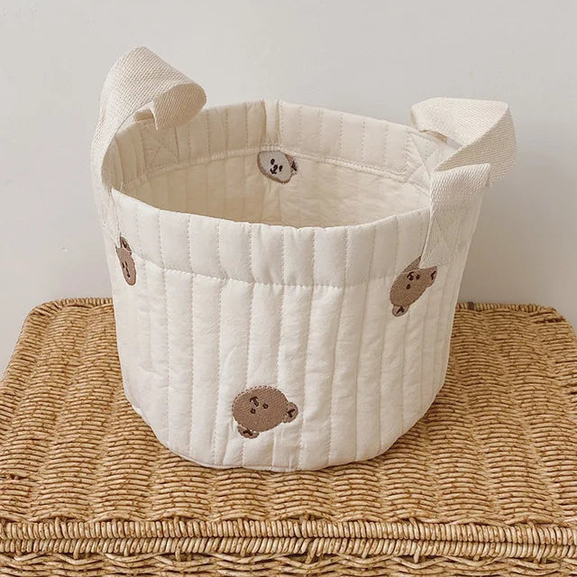 CubbieCart – Bear Embroidered Diaper Caddy & Maternity Organizer