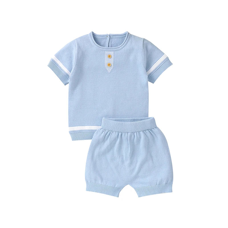 BreezyCotton Baby Set – Knitted Tops & Pants, Soft & Comfy