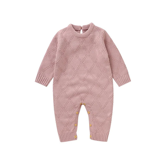 TiniWool Knit Romper – Long Sleeve Autumn Jumpsuit
