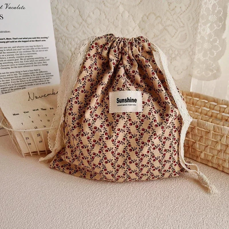 BloomNest – Floral Cotton Diaper Carry Bag