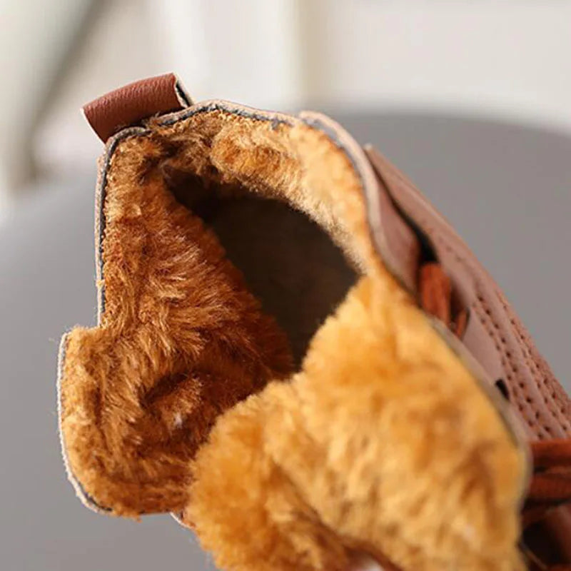 Winter Kids Snow Boots Plush Warm Thicken Boys Cotton Shoes Fashion Toddler Girl Shoes Soft Bottom Children