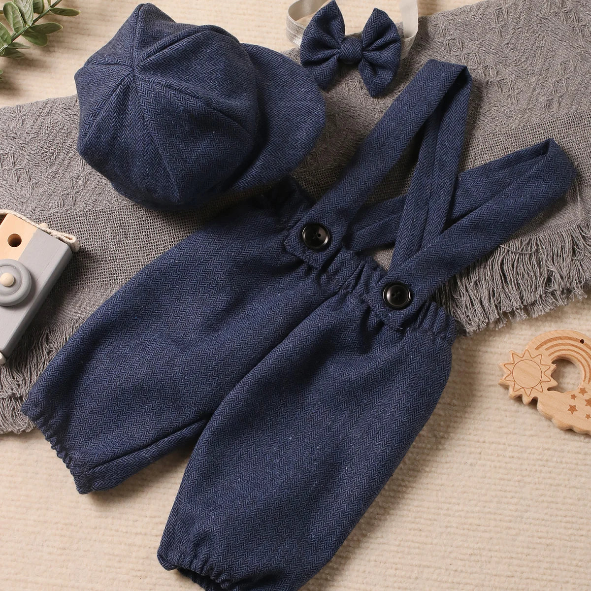 TinyGent Set – Baby Suit with Cap & Bow