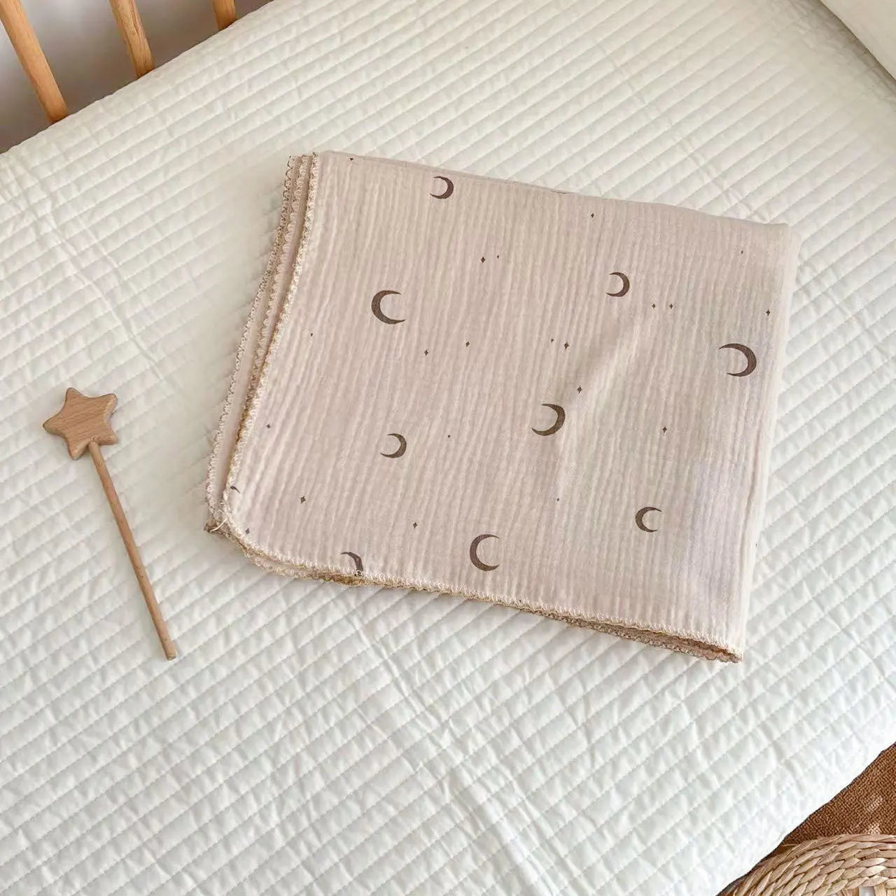 BlossomNest Blanket – Double Layer Muslin Quilt for Babies