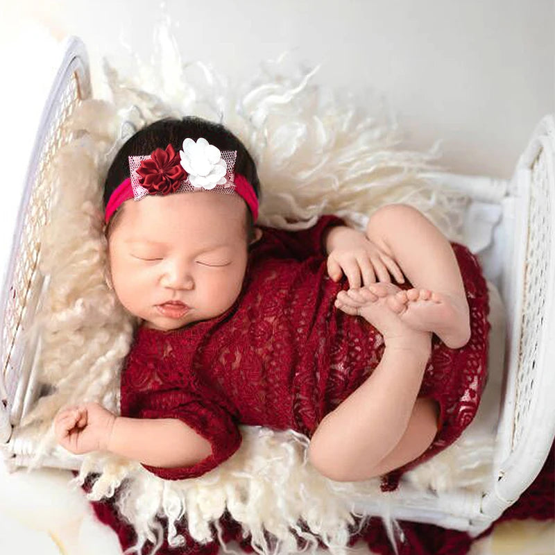 HollyBloom – Newborn Lace Romper & Headband Set