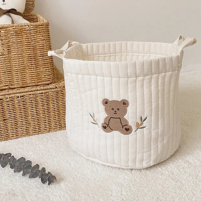 CubbieCart – Bear Embroidered Diaper Caddy & Maternity Organizer