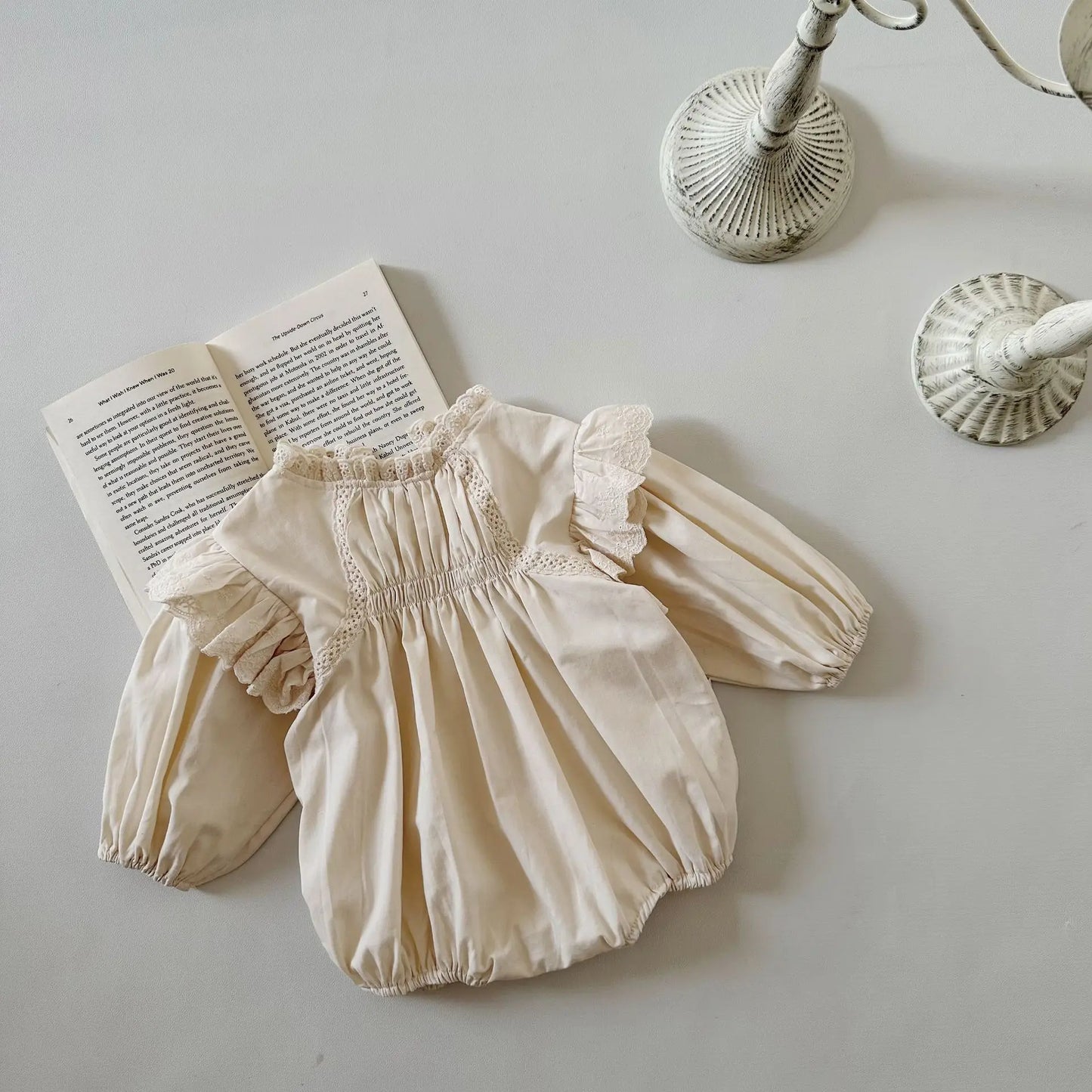 Ruffbelle Romper – Lace Ruffle Baby Bodysuit