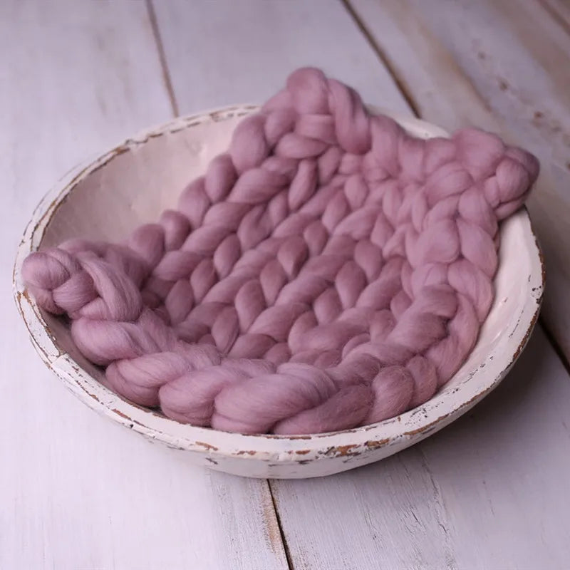 SnugNest Braid – Merino Wool Knit Photo Blanket