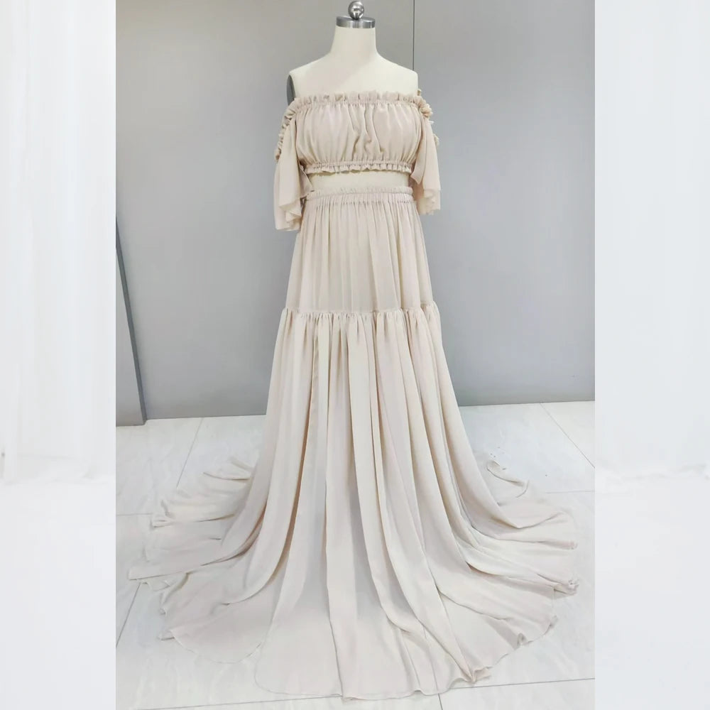 Sereva Gown – Strapless Chiffon Maternity Dress