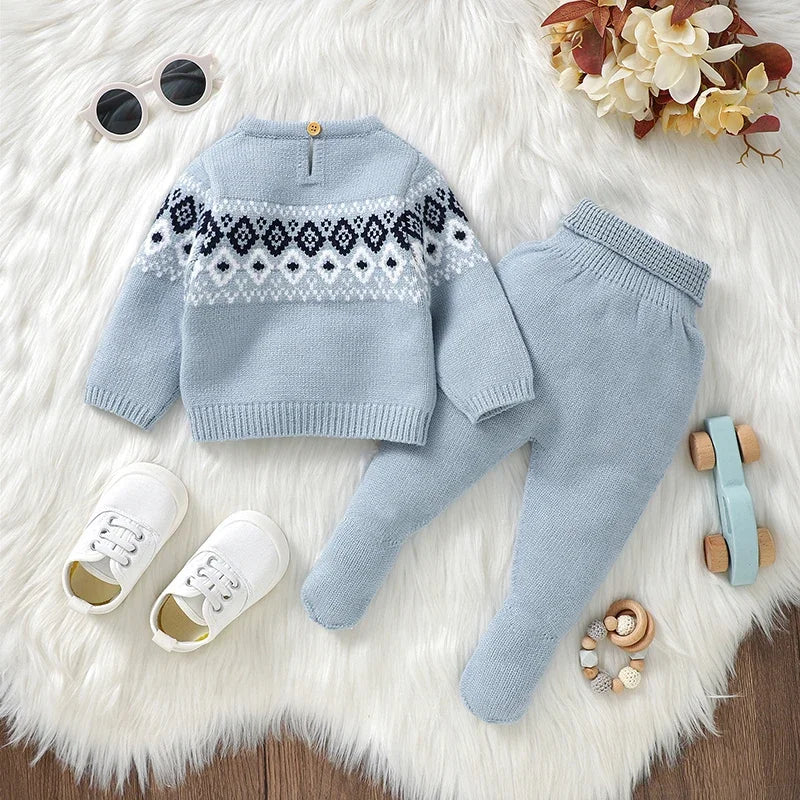 StripeSnug – Knit Sweater & Pants Set