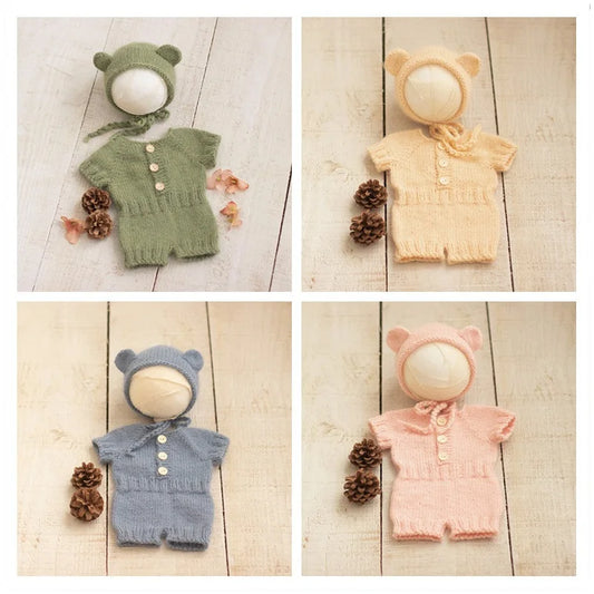 CubSnug Romper – Soft Mohair Newborn Photo Prop